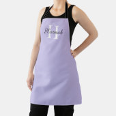 Tablier Lettre initiale Monogramme avec nom Lavender Apron (Insitu)