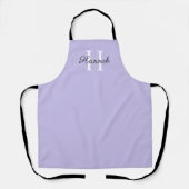 Tablier Lettre initiale Monogramme avec nom Lavender Apron (Recto)