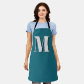 Tablier Lettre initiale | Monogramme Moderne Cool (Porté)