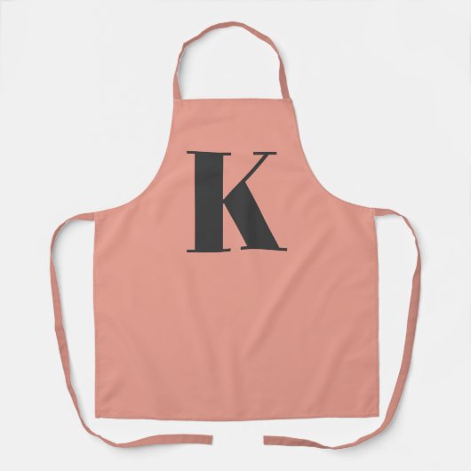 Tablier Lettre initiale | Monogramme Moderne Peach Design (Recto)