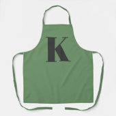 Tablier Lettre initiale | Monogramme Moderne Tendance Sage (Recto)