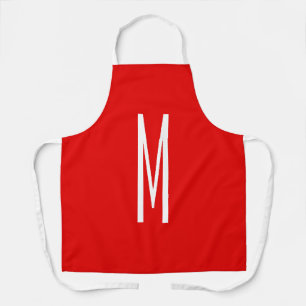 Tablier Lettre initiale Monogramme Style moderne Rouge Bla