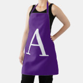Tablier Lettre initiale Monogramme Style moderne violet (Insitu)