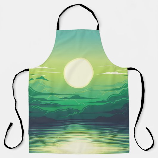 Tablier Lever de soleil dans la mer habillage d'illustrati (Recto)