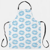 Tablier Lèvres Bleues, Motif De Lèvres, Bleu, Baiser (Recto)
