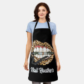 Tablier Lèvres léopard avec ongle Cool de perçage Technici (Porté)