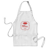 Tablier Lèvres Mme Hipster Vintage Retro Mariée (Devant)