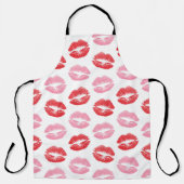 Tablier Lèvres rouges et roses, Motif des lèvres, bâton à (Recto)