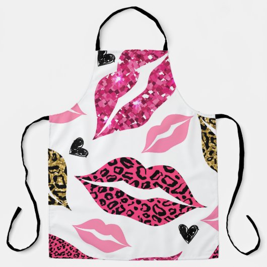 Tablier Lèvres scintillantes : Motif de mode Leopard (Recto)