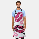 Tablier Lèvres scintillantes : Motif de mode Leopard (Porté)