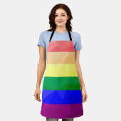 Tablier LGBT drapeau arc-en-ciel lignes motif de maillage  (Porté)