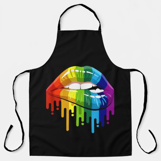 Tablier LGBT Rainbow Lip Gay pride (Recto)