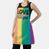 Tablier LGBTQ Pride drapeau arc-en-ciel L'amour n'a jamais (Insitu)