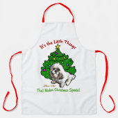 Tablier Lhasa Apso Cadeaux de Noël (Recto)