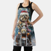 Tablier Lhasa Apso Chien à cheval Moto Noël (Insitu)