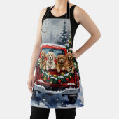 Tablier Lhasa Apso Christmas Red Truck Holiday (Insitu)