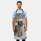 Tablier Lhassa Apso Laisse Neige Noël (Porté)