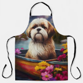 Tablier Lhassa Apso sur une rame : une aventure Pittoresqu (Recto)