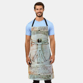 Tablier L'HOMME VITRUVIEN - Parchemin antique (Porté)