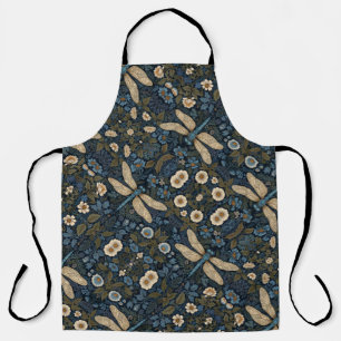 Tablier Libellule bleue vintage