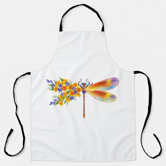 Tablier libellule de fleurs jaunes (Recto)