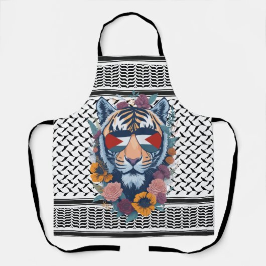 Tablier Libérez la Palestine ARABE AVEC le tigre MAP (Recto)