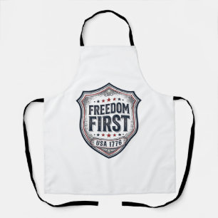 Tablier Liberté d'abord chemise vintage bouclier patriotiq
