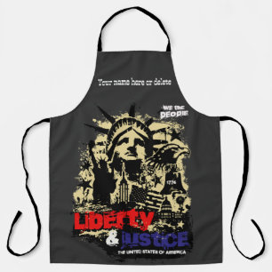 Tablier Liberty & Justice. Statue de la Liberté, USA BBQ