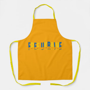 Tablier Libre Ukraine sur fond jaune