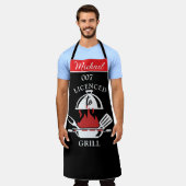 Tablier Licence De Grill 007 Parodie BBQ Apron Pour Hommes (Porté)