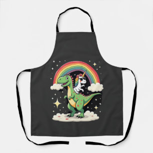 Tablier Licorne Arc-en-Ciel chevauchant T rex - Garçons Fi