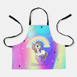 Tablier Licorne Arc-en-ciel Étoiles Holographique
