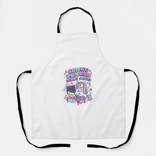 Tablier Licorne Coding Licorne Debug Squad Marché Charmeur (Recto)