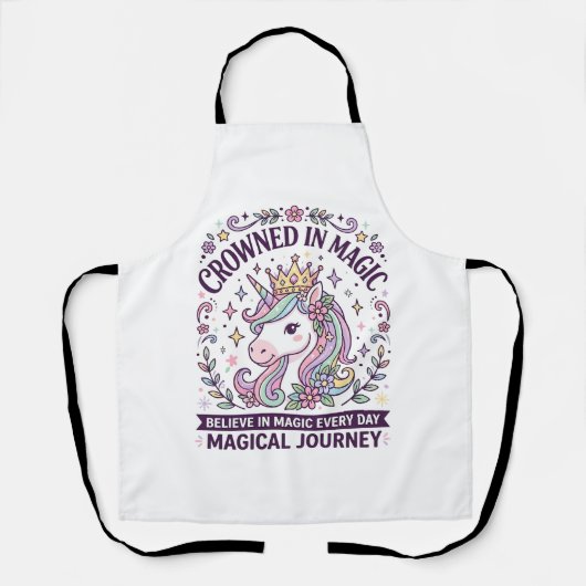 Tablier Licorne Couronnée en Typographie Gras Graphique T (Recto)