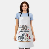 Tablier Licorne de cheval drôle de 50e anniversaire graphi (Porté)
