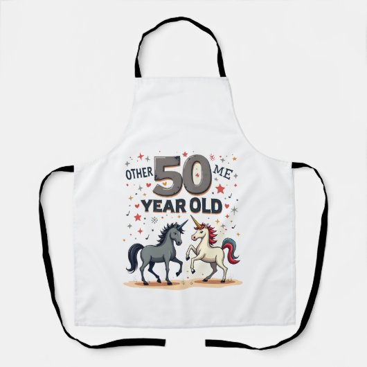 Tablier Licorne de cheval drôle de 50e anniversaire graphi (Recto)