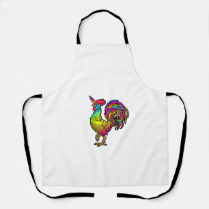 Tablier Licorne de poulet arc-en-ciel coq image drôle d'an