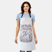 Tablier Licorne Douce Prairie Licorne Adorable Conception (Porté)