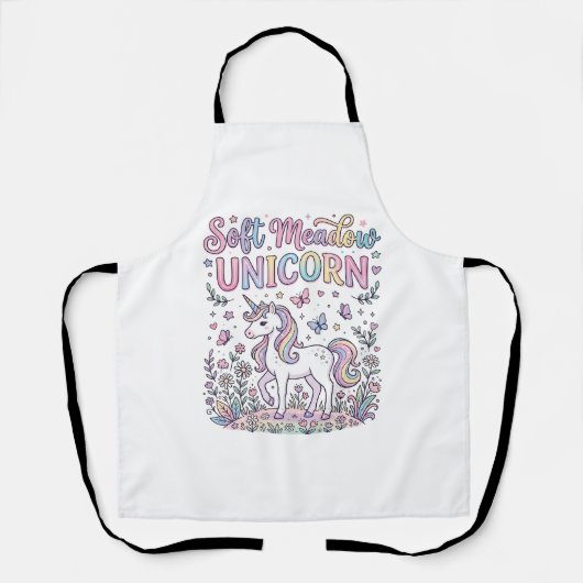 Tablier Licorne Douce Prairie Licorne Adorable Conception (Recto)