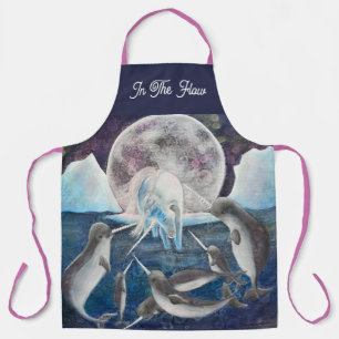 Tablier Licorne et narvals, art fantaisiste