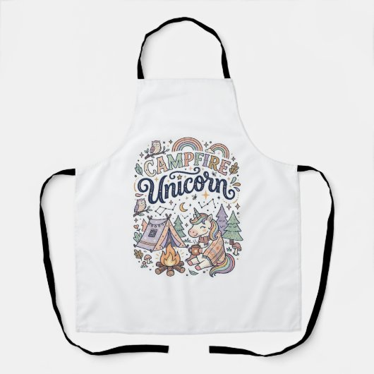 Tablier Licorne Feu de camp Licorne Autocollant vectoriel (Recto)