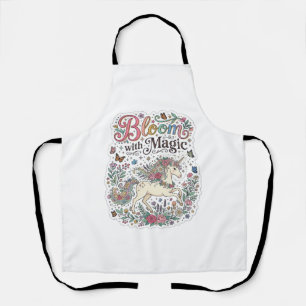 Tablier Licorne Fleurir avec la Typographie Vectorielle Pr