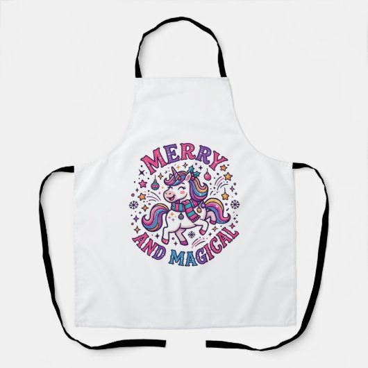 Tablier Licorne joyeuse et magique (Recto)