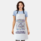 Tablier Licorne Mathicorne Mode Charmant Fond Blanc D (Porté)