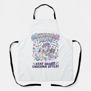 Tablier Licorne Mathicorne Mode Charmant Fond Blanc D
