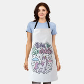 Tablier Licorne née pour briller Graphisme Merch Desig (Porté)
