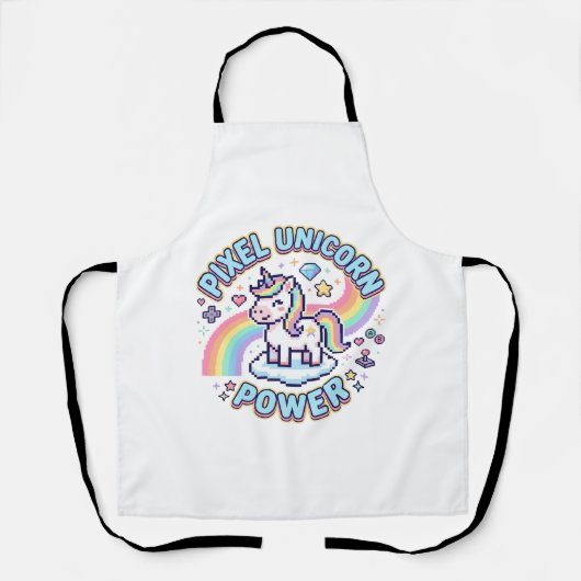 Tablier Licorne Pixel Licorne Puissance Conception Graphiq (Recto)
