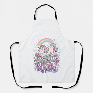 Tablier Licorne s'étirant dans ma typographie audacieuse m