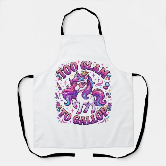 Tablier Licorne Trop Glamour pour Galoper Impression sur D (Recto)