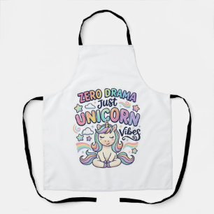 Tablier Licorne Zéro Drame Juste Licorne Vibes Gras Typogr